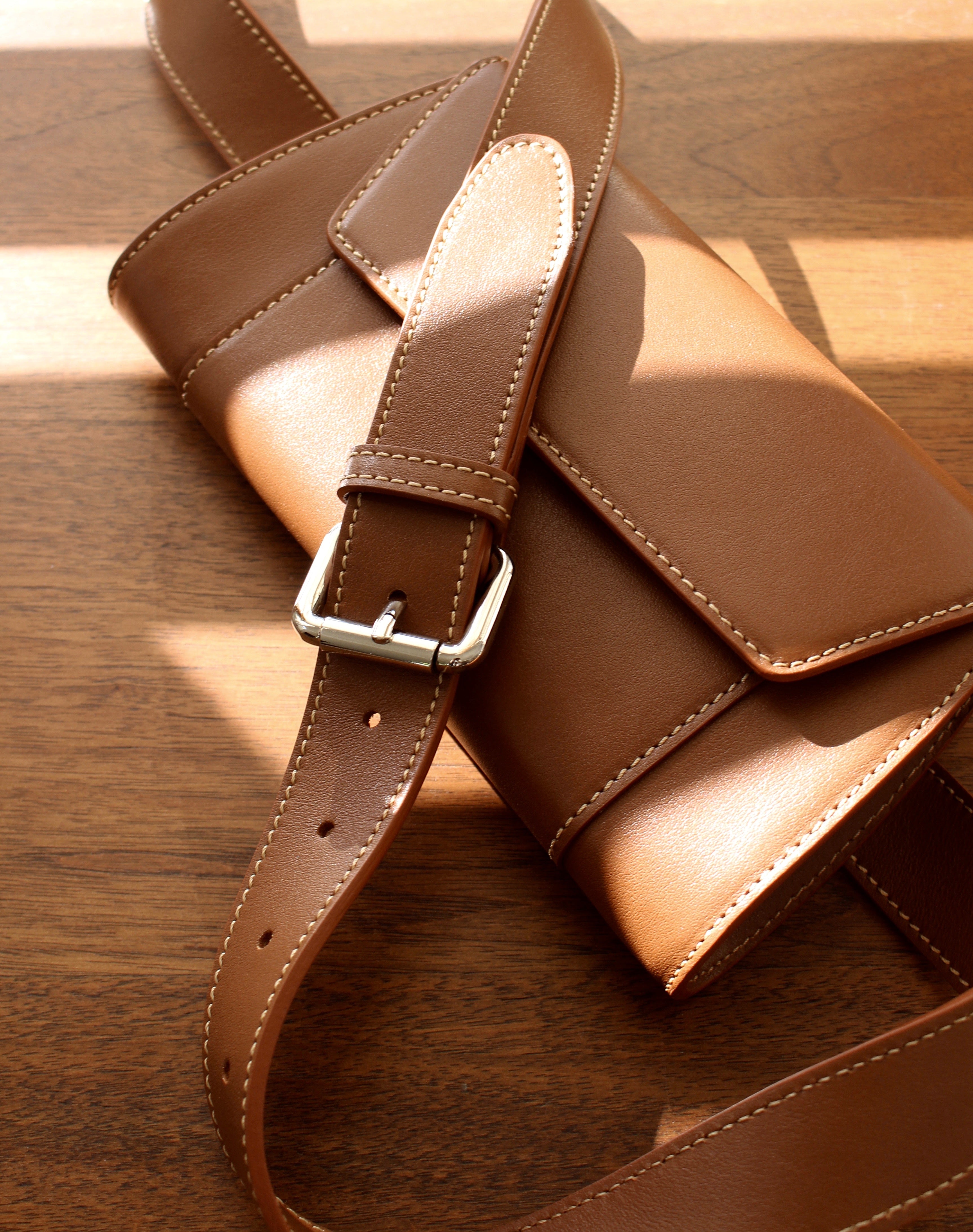 handcrafted leather clutch bag