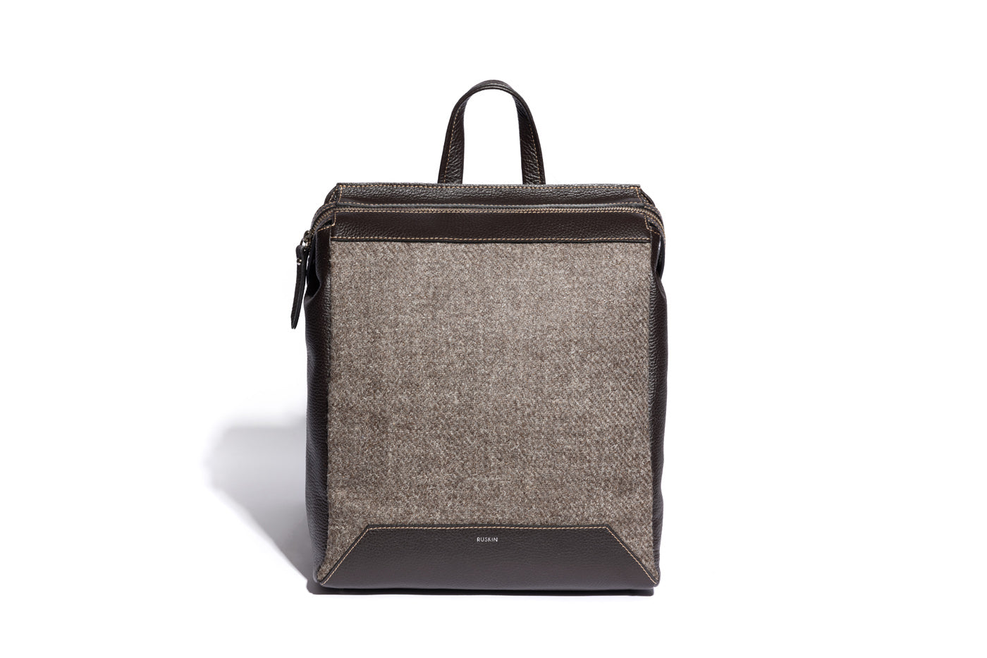 Hopper in Chocolate Leather & Tweed