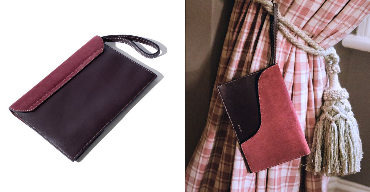 The Camille Clutch Dusty Fig & Suede