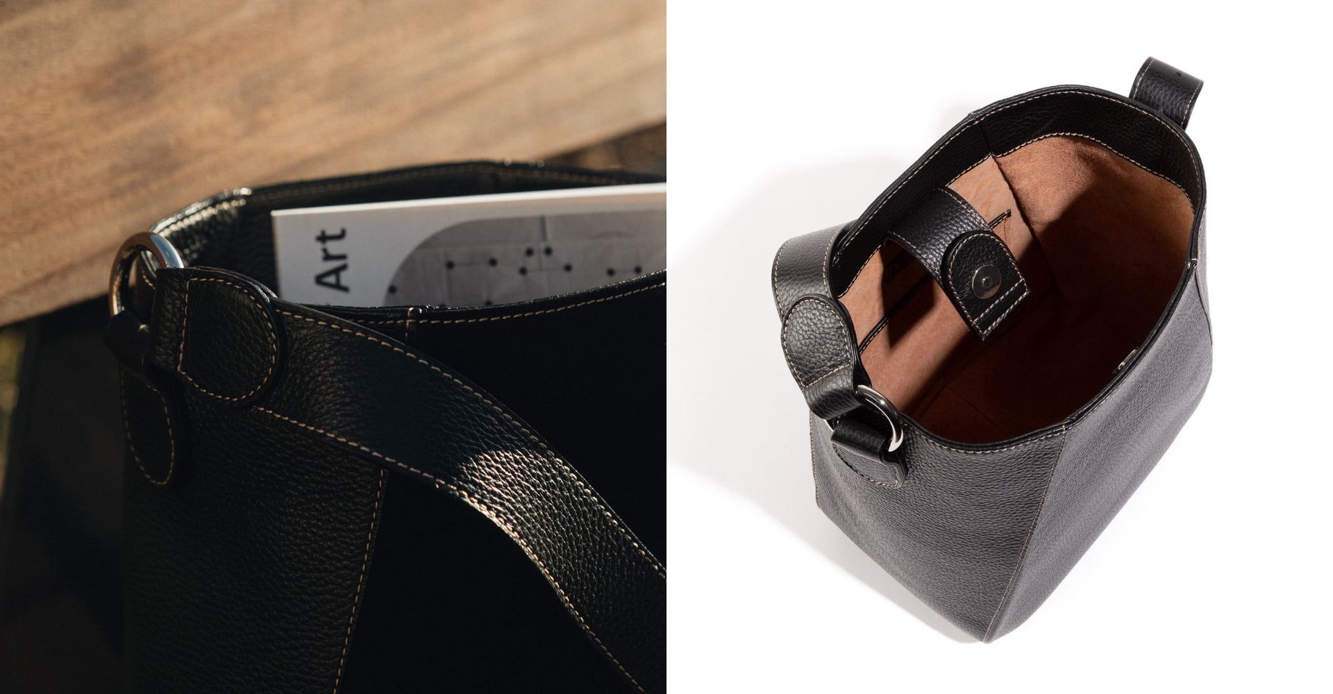 The Bennet Bucket in Black & Suede