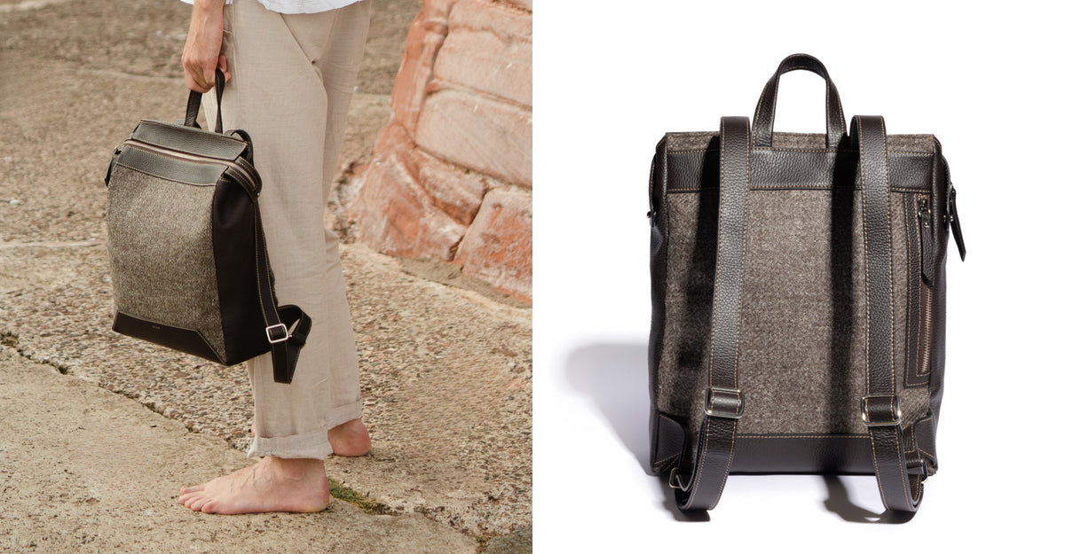 Hopper in Chocolate Leather & Tweed