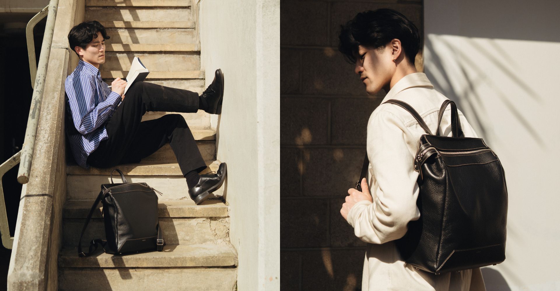 Hopper in Black Leather