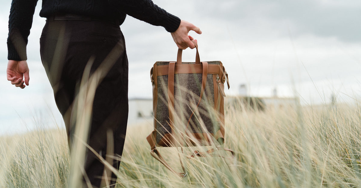 The Hopper in Bracken Leather & Tweed
