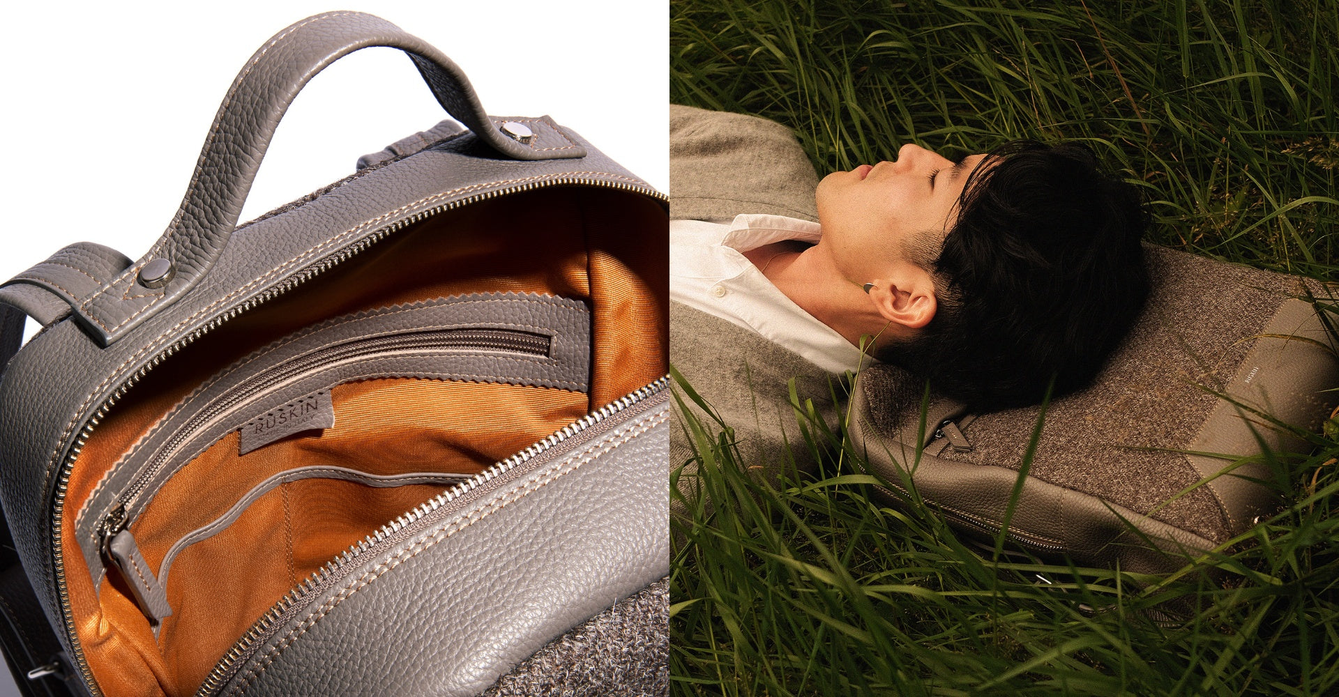 The Kepler in Mud Leather & Tweed