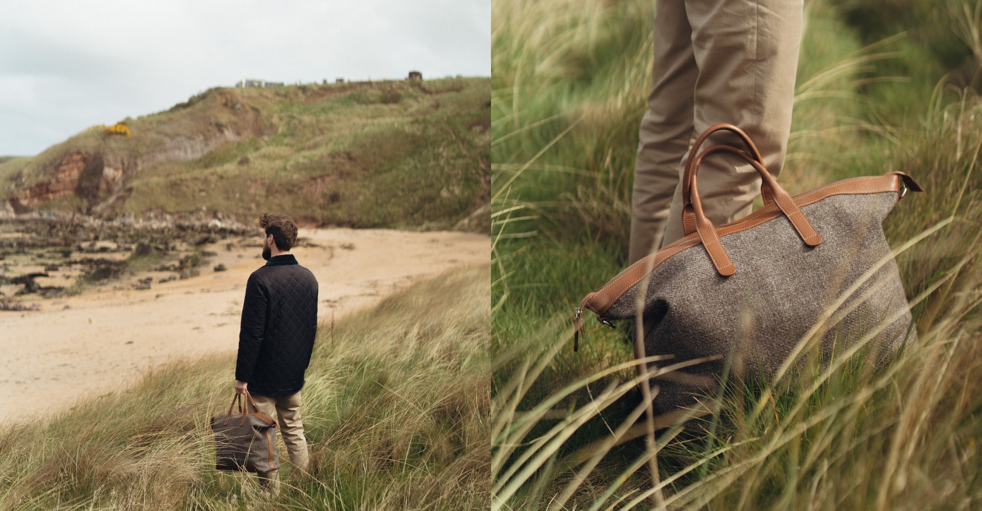 The Quentin Weekender in Bracken Leather & Tweed