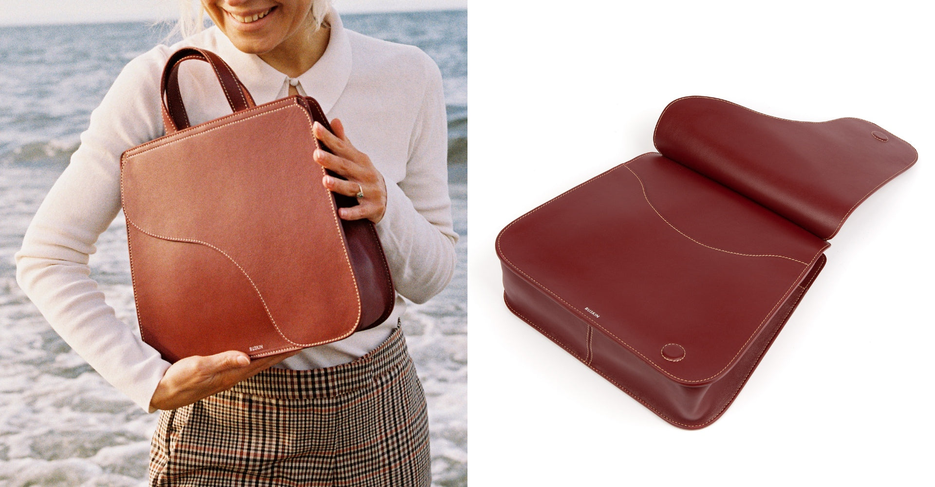 The Camille Tote in Rouge