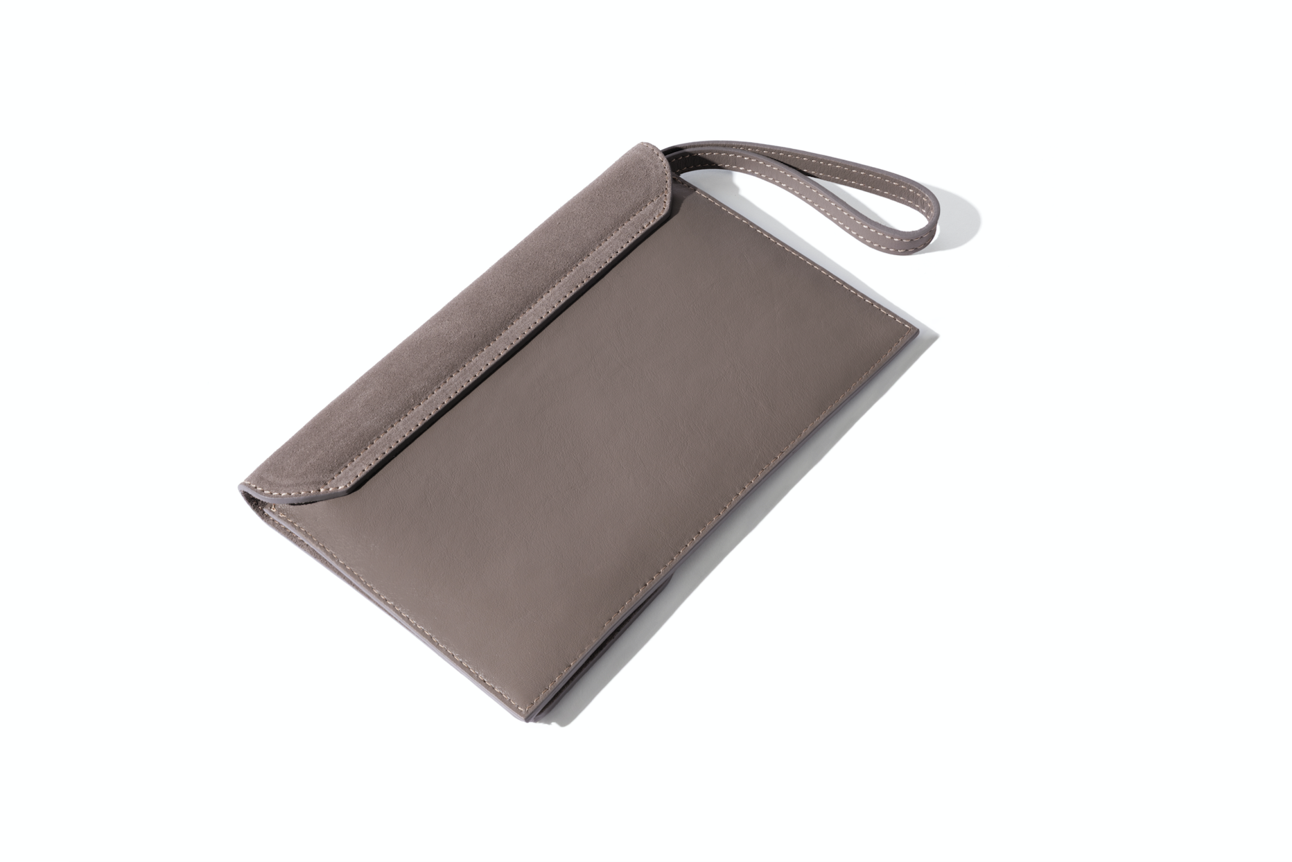 Camille Clutch in Mud Leather and Suede