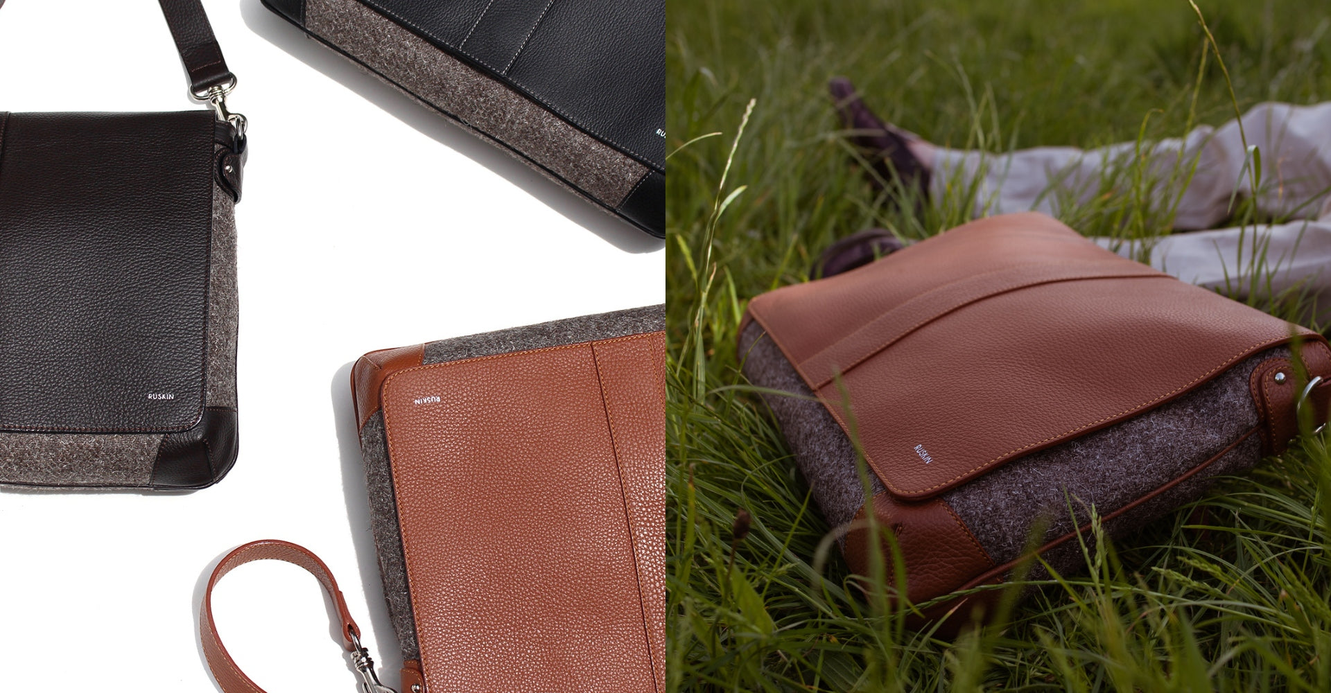 The Cuthbert in Bracken Leather & Tweed