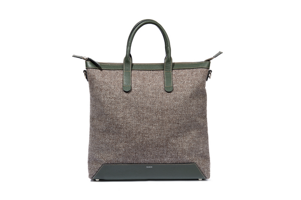 The Quentin Tote in Birch Leather & Tweed