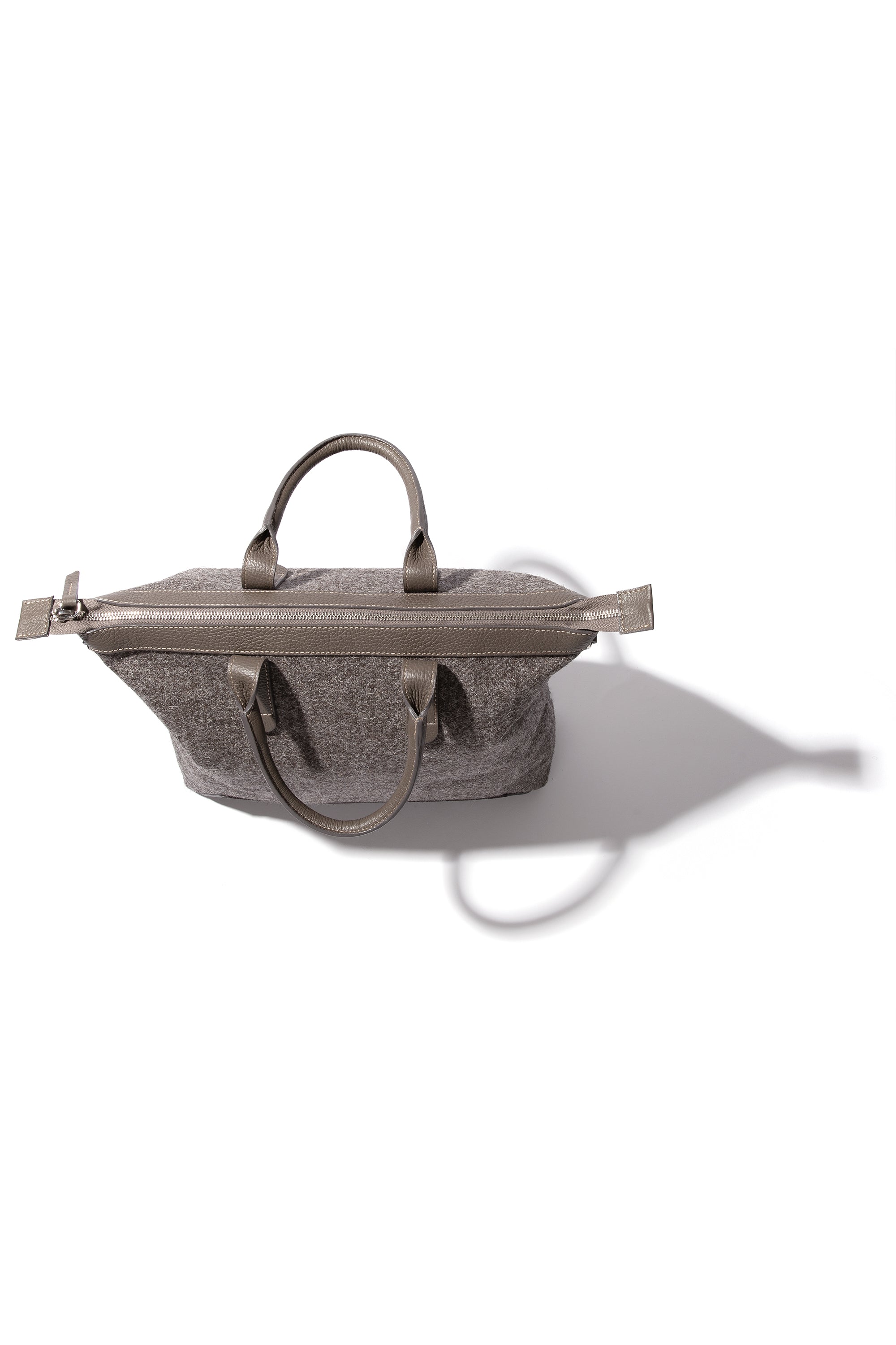 The Quentin Tote in Mud Leather & Tweed