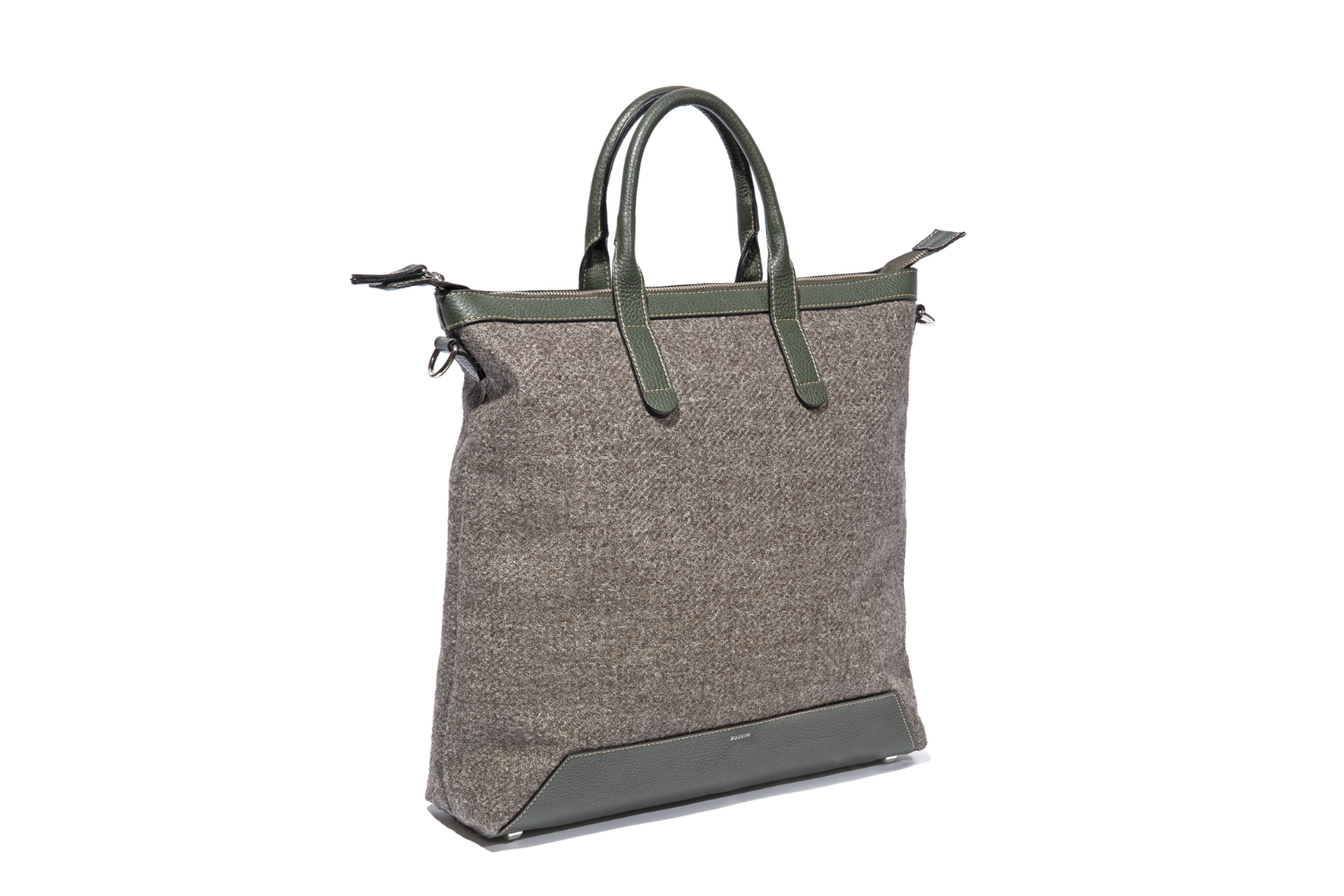 The Quentin Tote in Birch Leather & Tweed