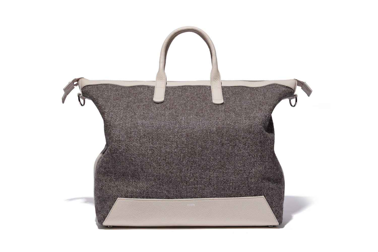 The Quentin Weekender in Cream Leather & Tweed