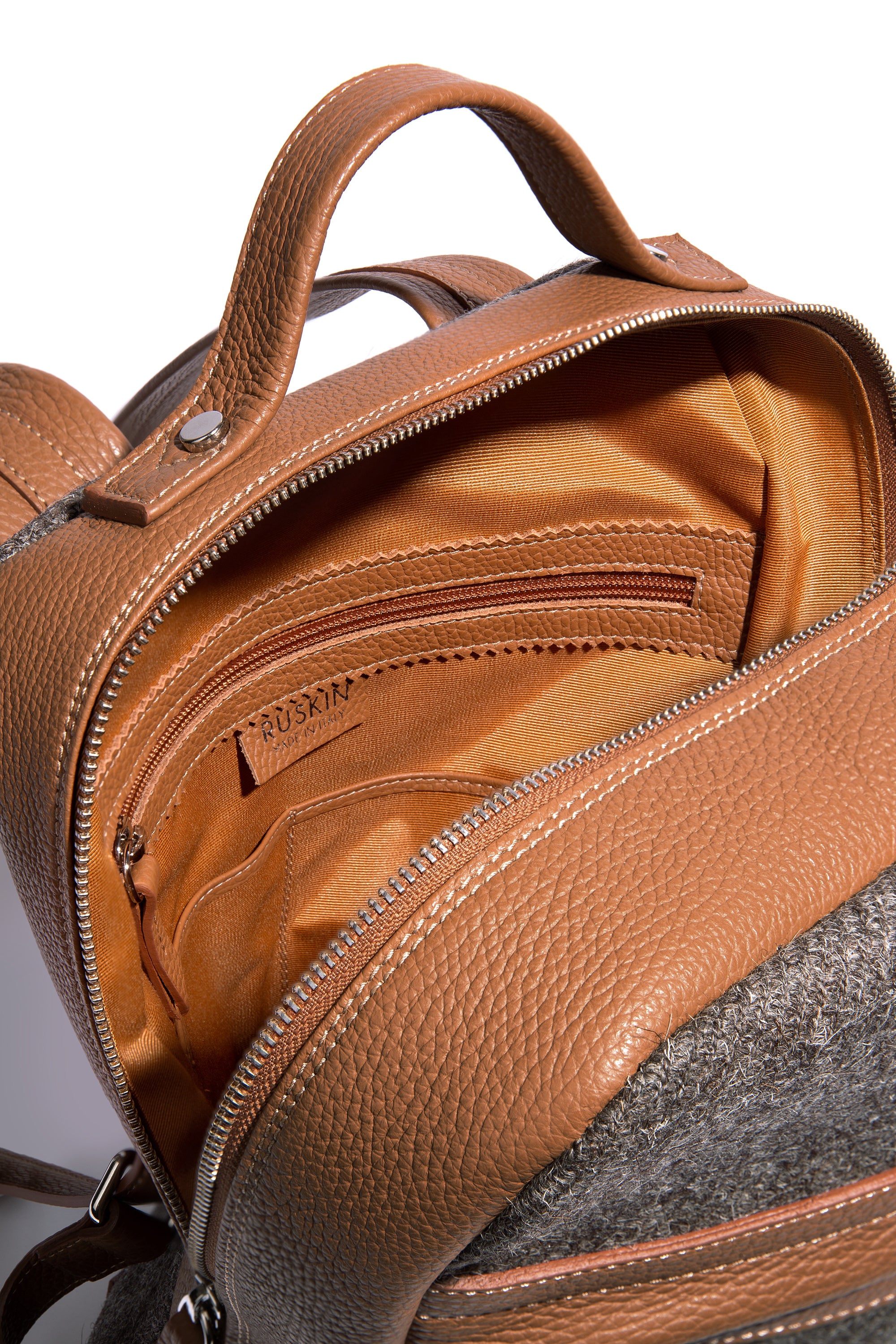 The Kepler in Bracken Leather & Tweed