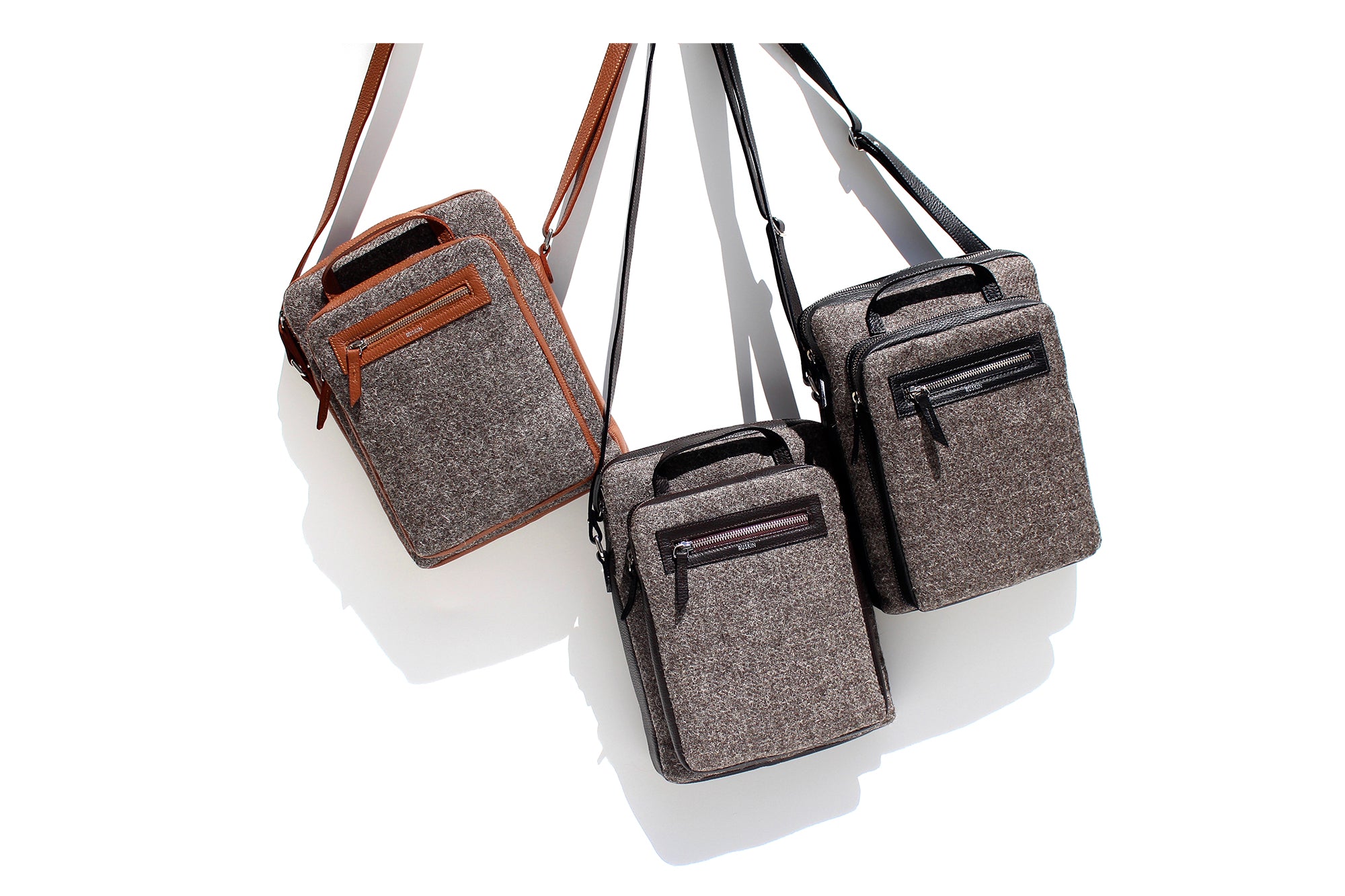 The Elvet in Black Leather & Tweed