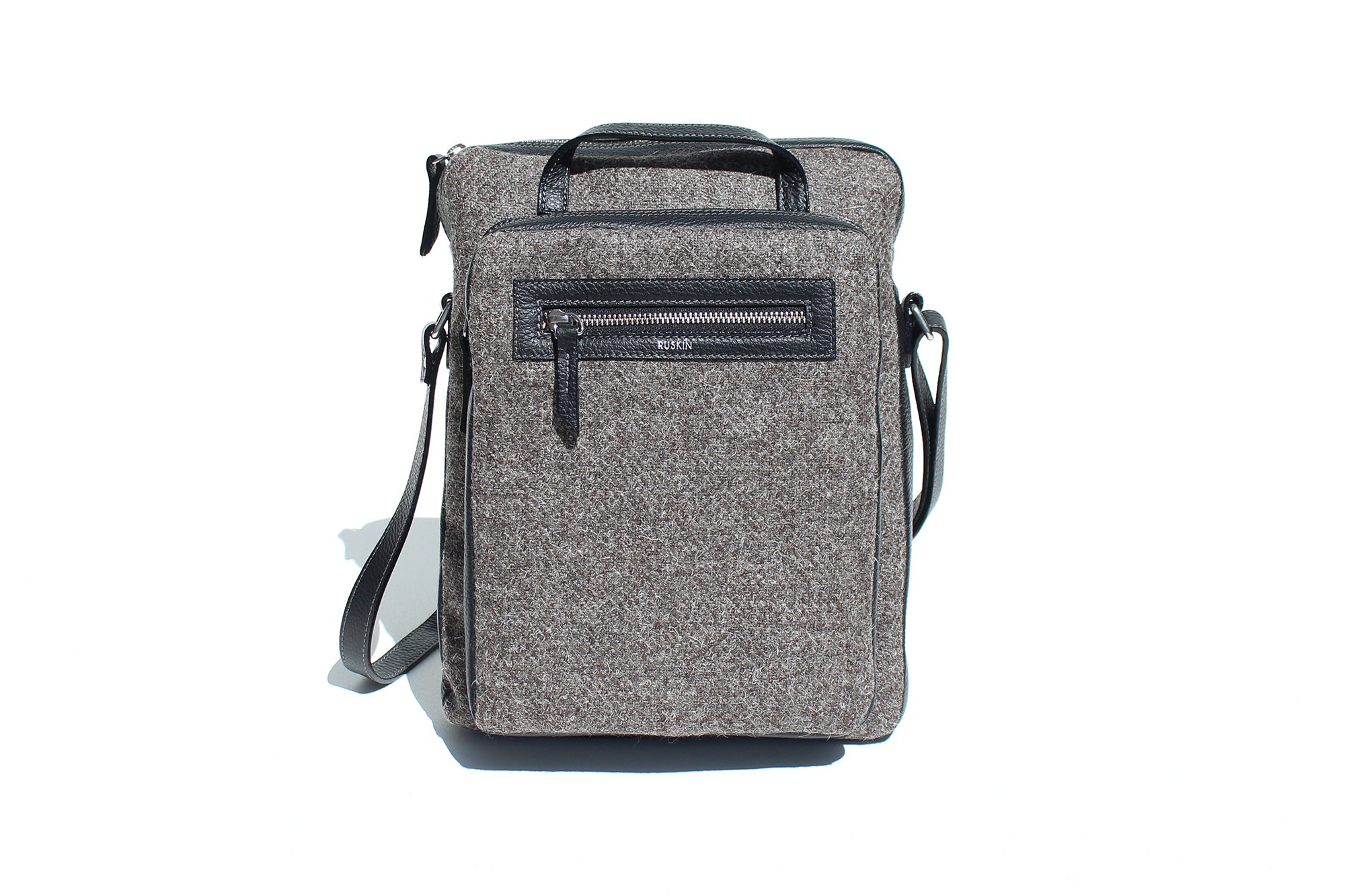 The Elvet in Black Leather & Tweed