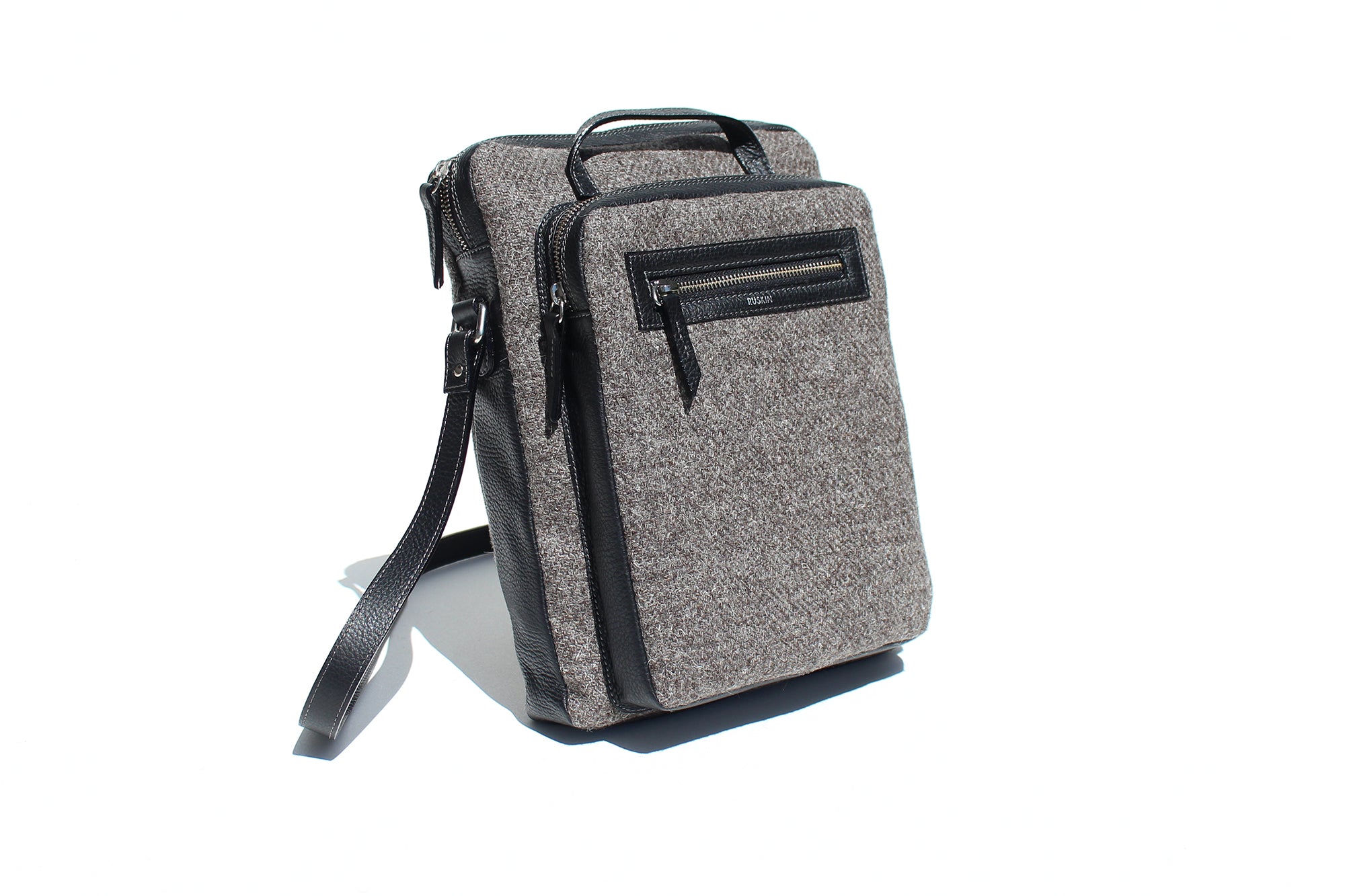 The Elvet in Black Leather & Tweed