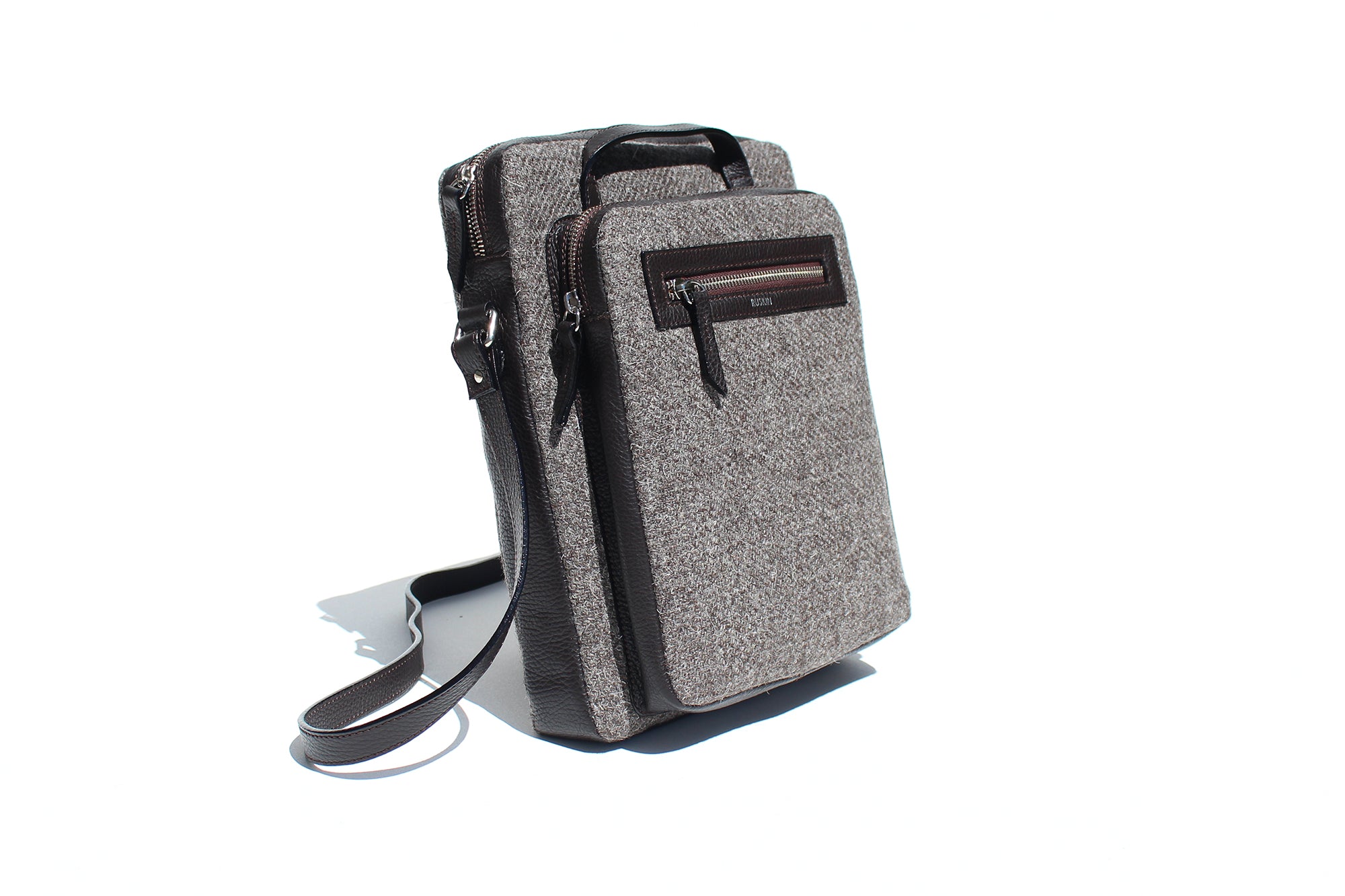 The Elvet in Chocolate Leather & Tweed