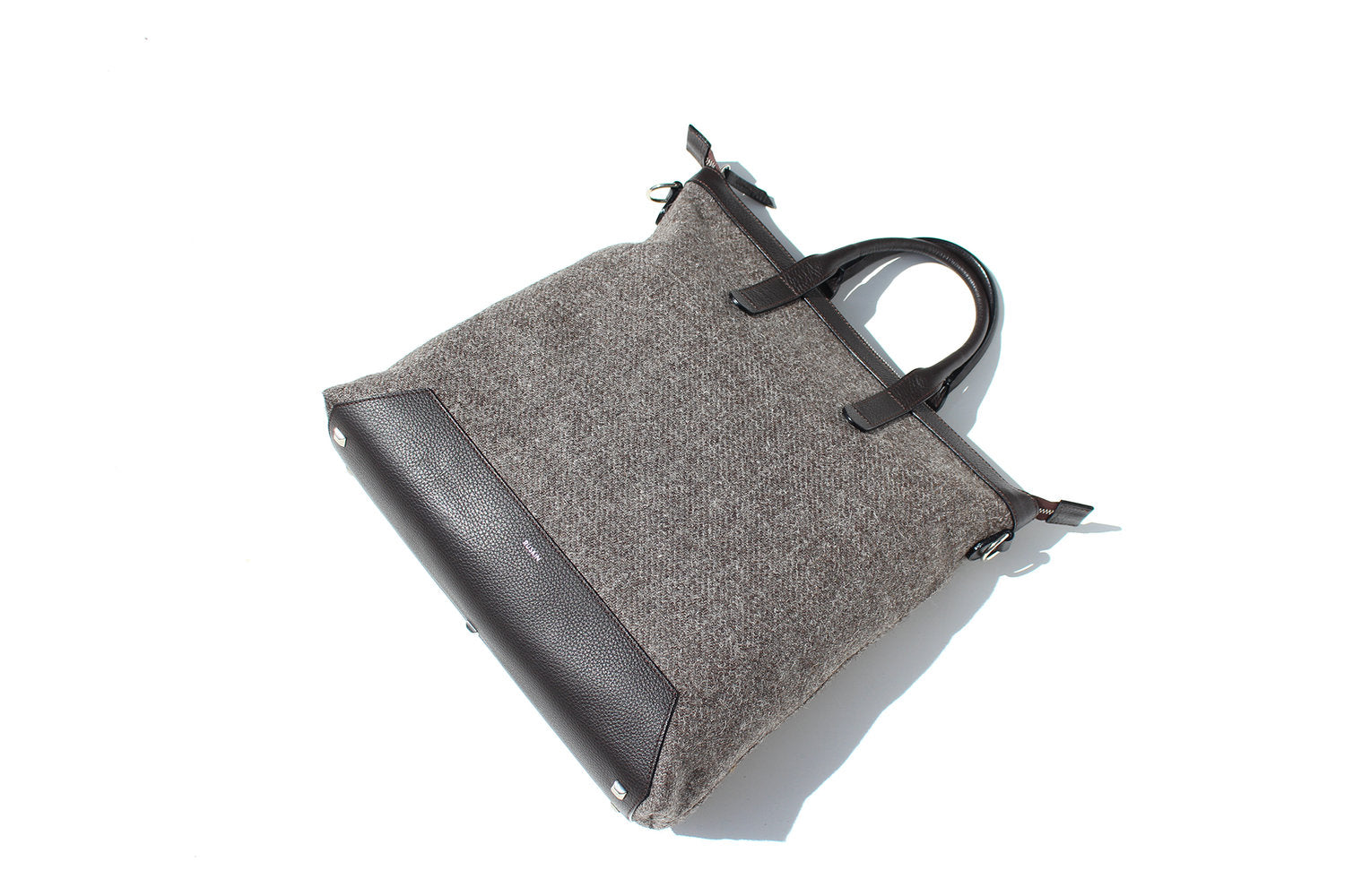 The Quentin Tote in Chocolate Leather & Tweed