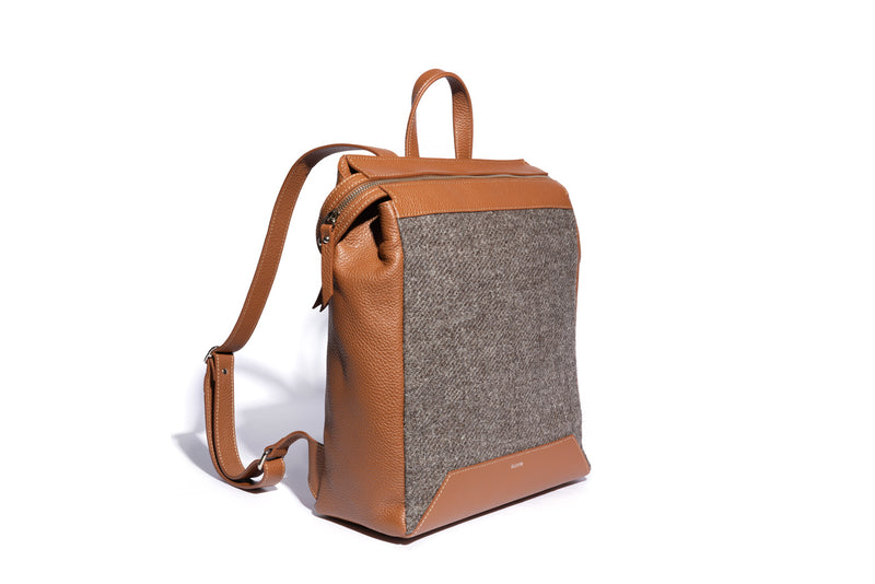 The Hopper in Bracken Leather & Tweed