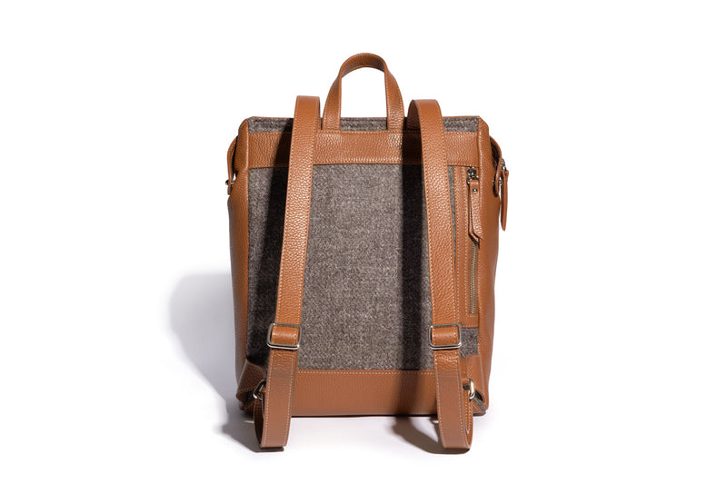 The Hopper in Bracken Leather & Tweed