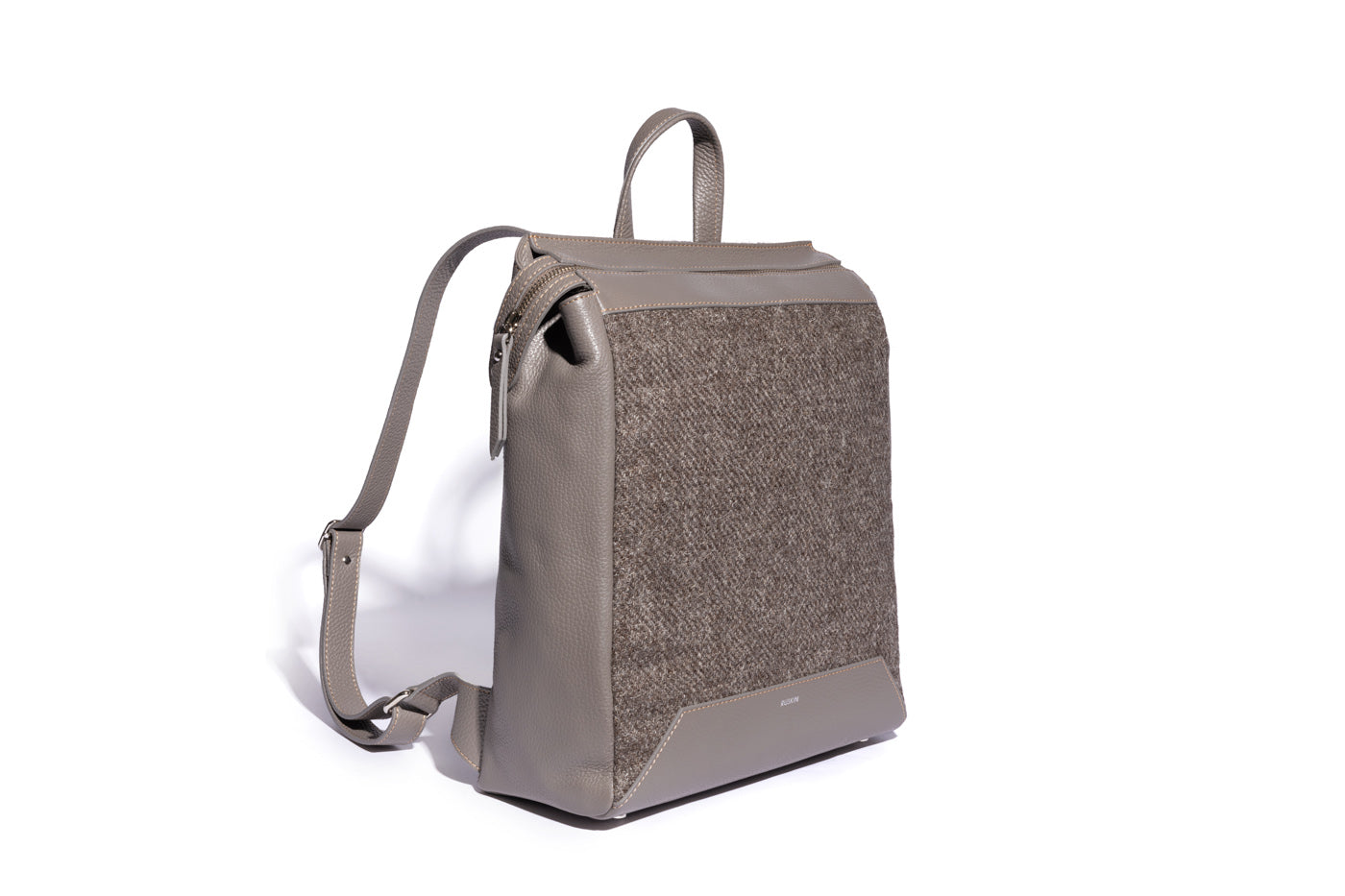 Hopper in Mud Leather & Tweed