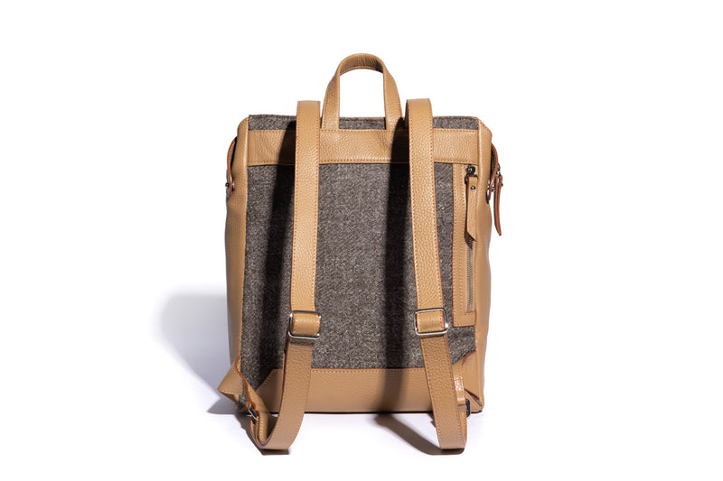 The Hopper in Biscotto Leather & Tweed