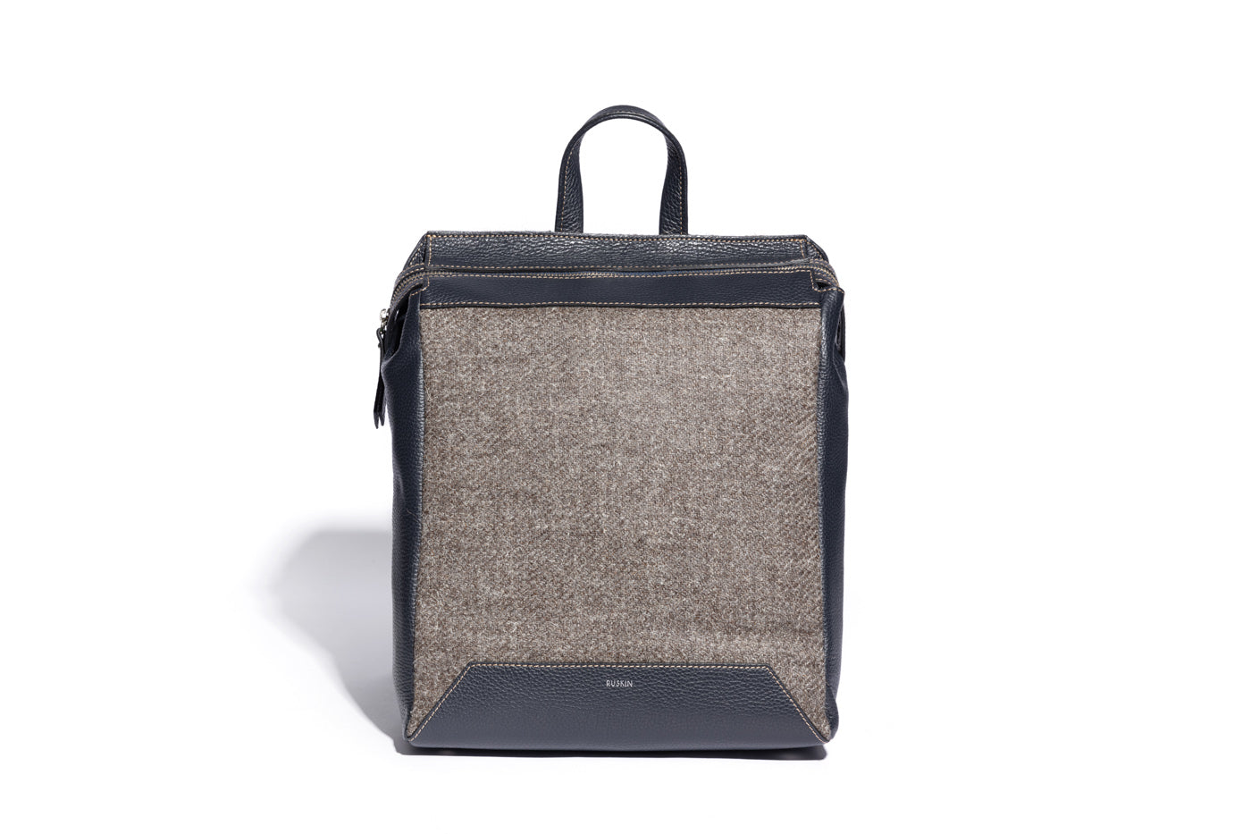 Hopper in Oxford Blue Leather & Tweed