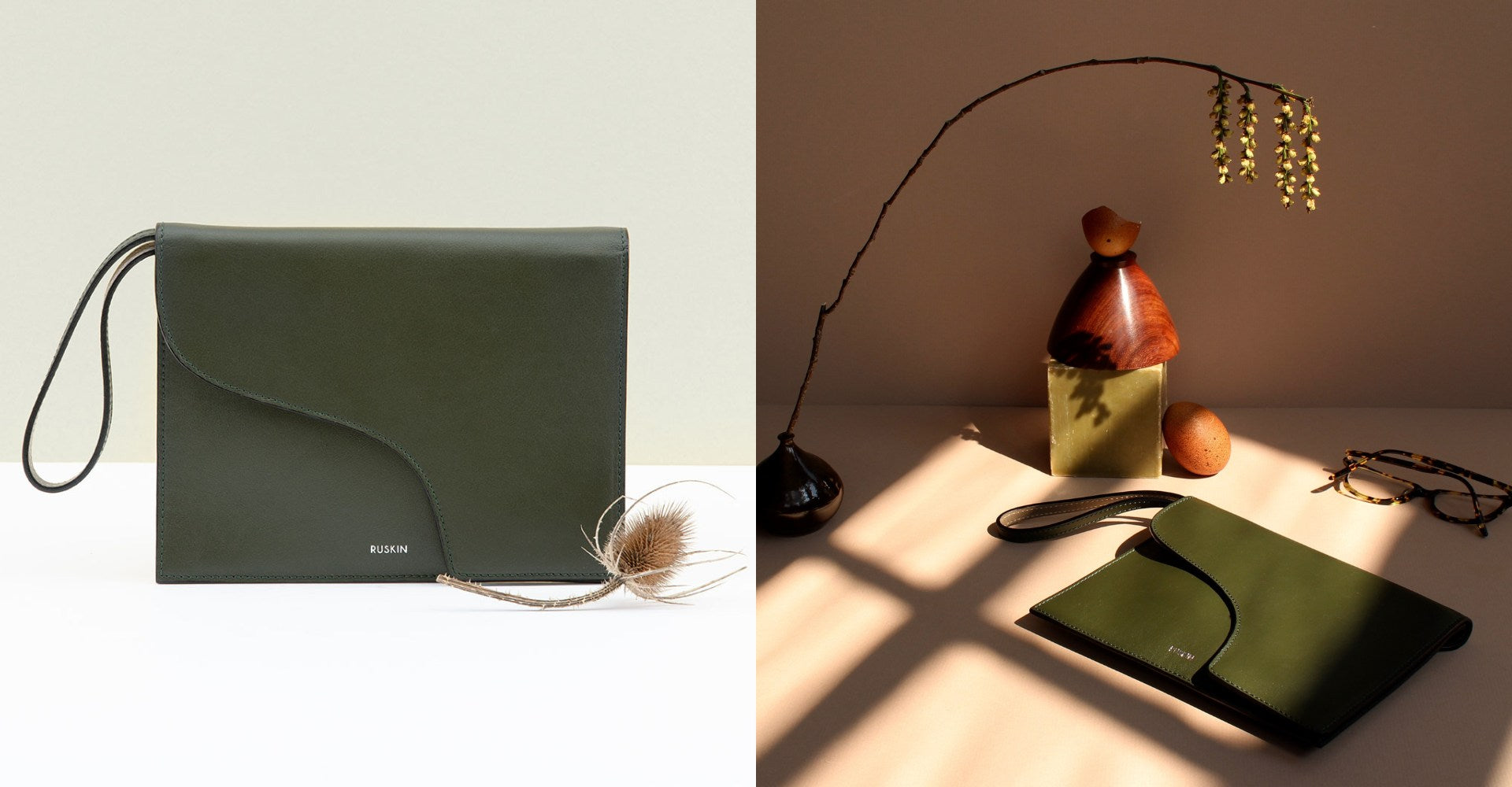 The Camille Clutch in Birch