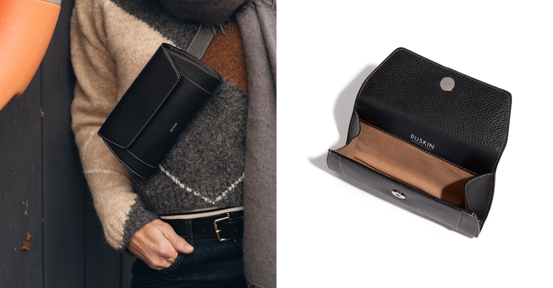 Clutch Con Cinta Black (Pebbled)