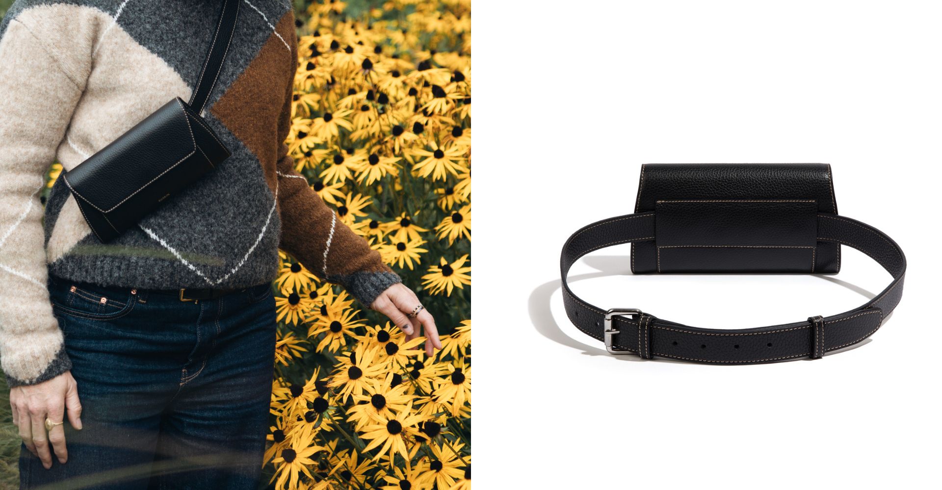 Clutch Con Cinta Black (Pebbled)