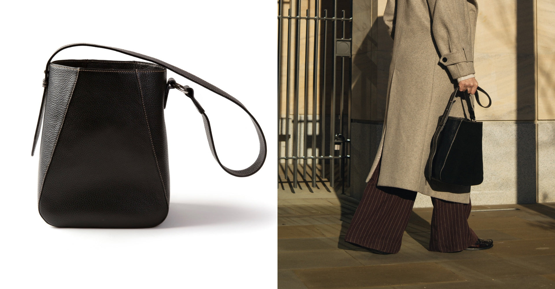 The Bennet Bucket in Black & Suede