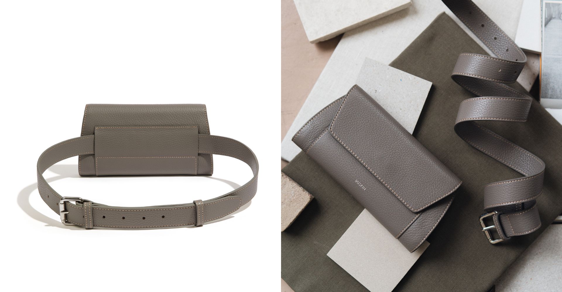 Clutch Con Cinta Mud (Pebbled)