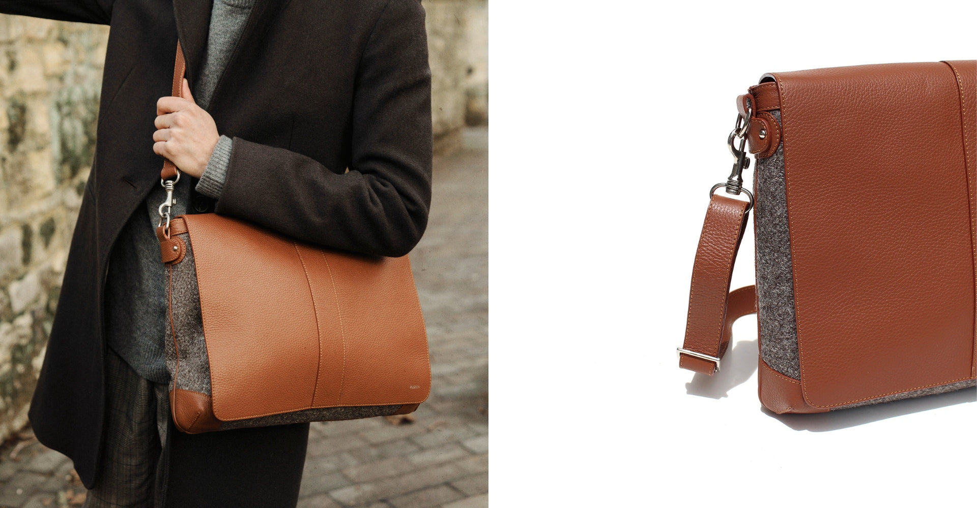 The Cuthbert in Bracken Leather & Tweed