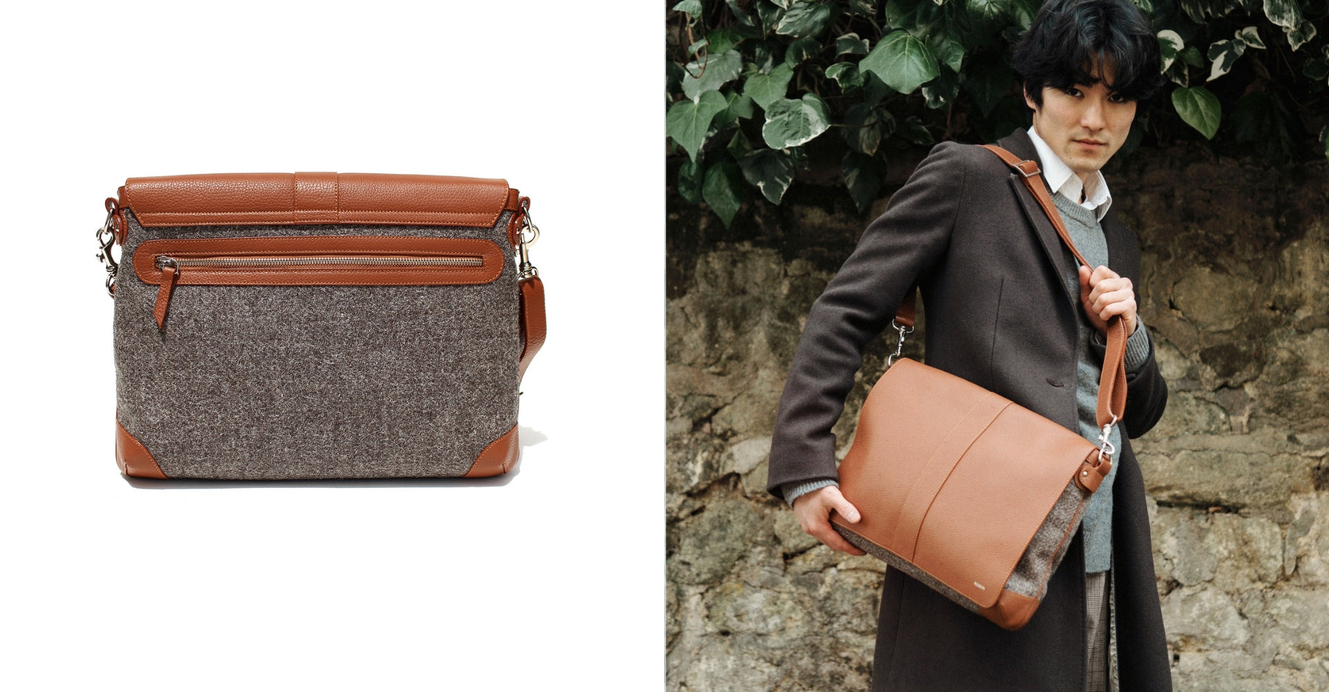 The Cuthbert in Bracken Leather & Tweed