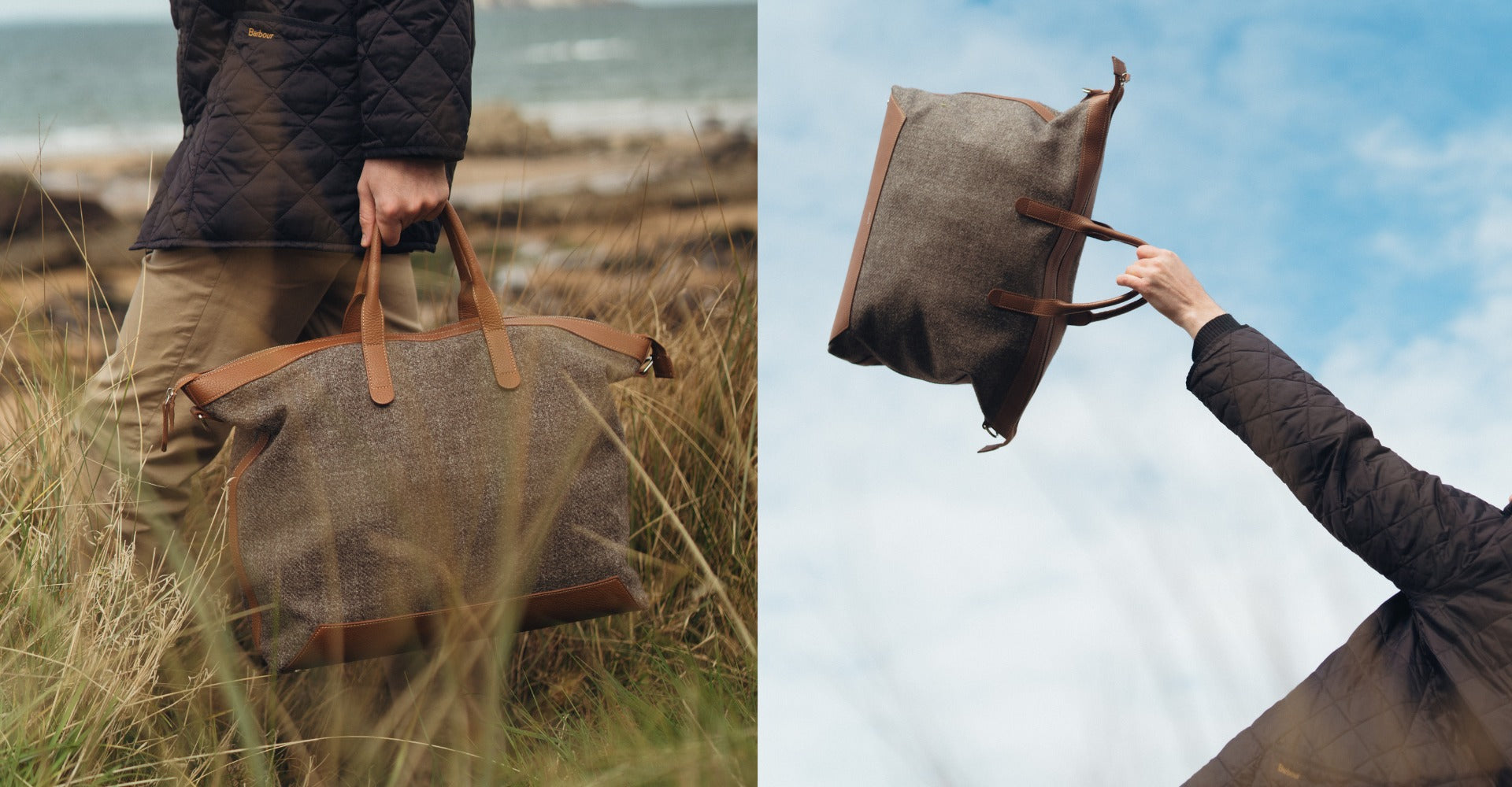 The Quentin Weekender in Bracken Leather & Tweed