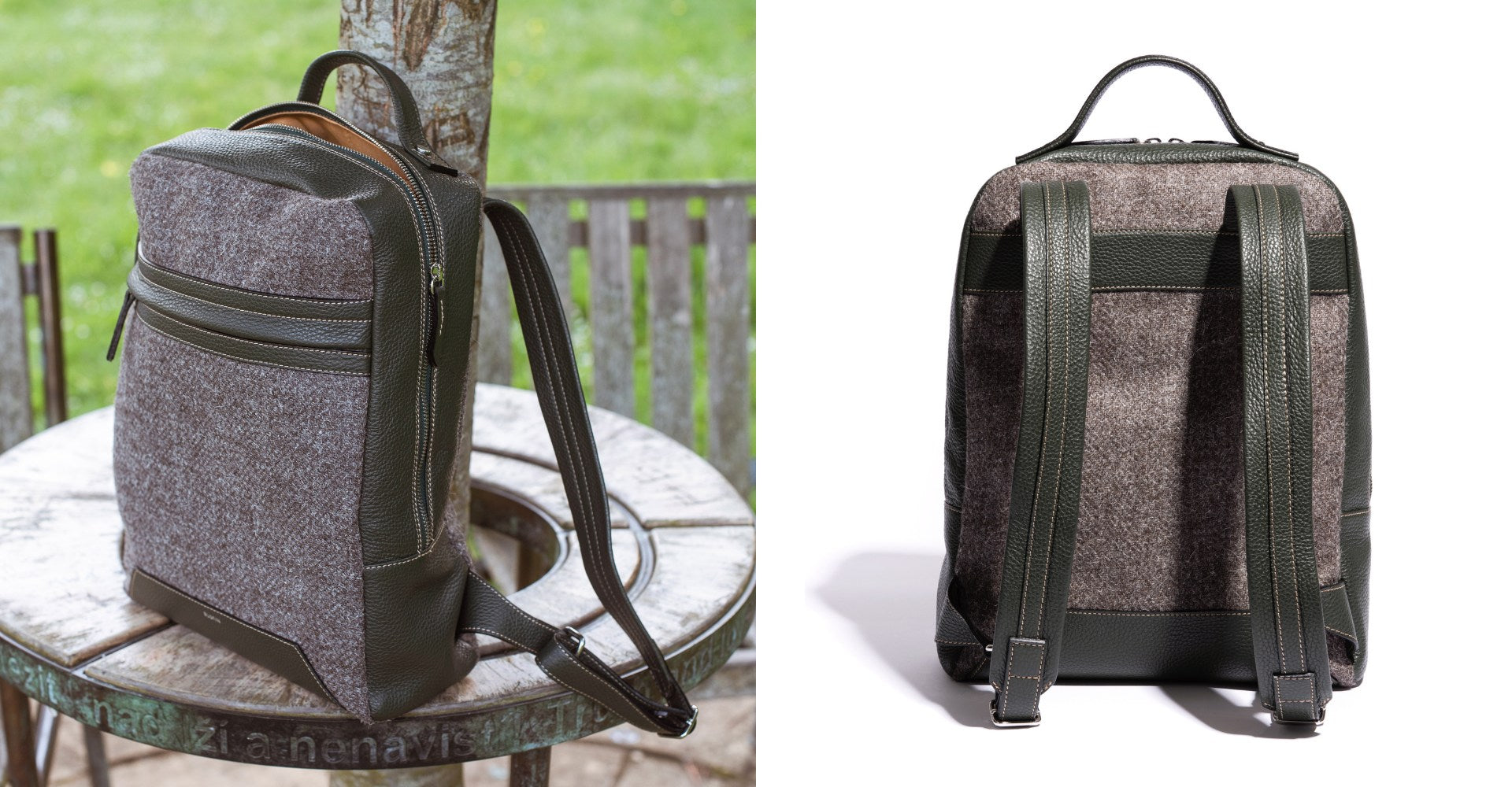 The Kepler in Birch Leather & Tweed