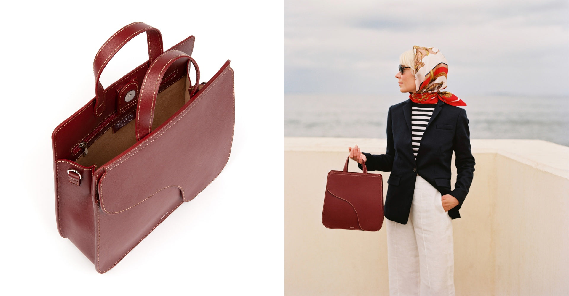 The Camille Tote in Rouge