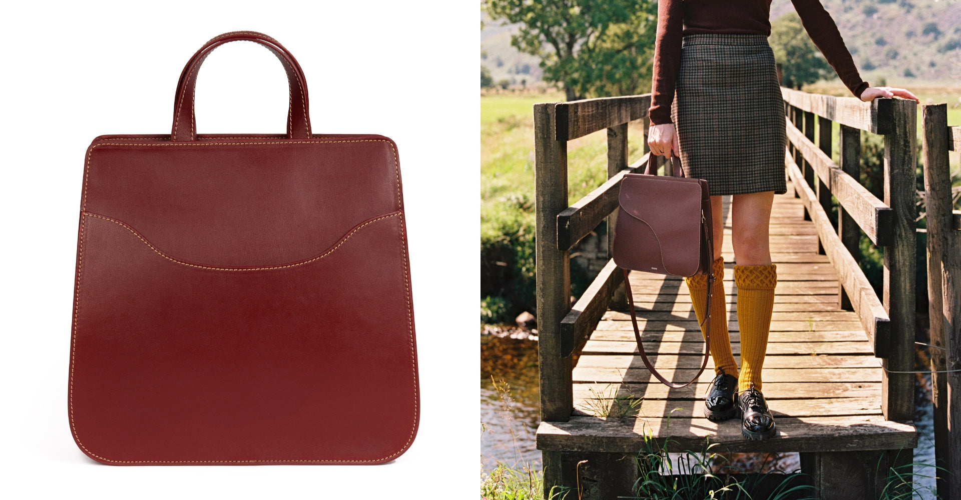 The Camille Tote in Rouge