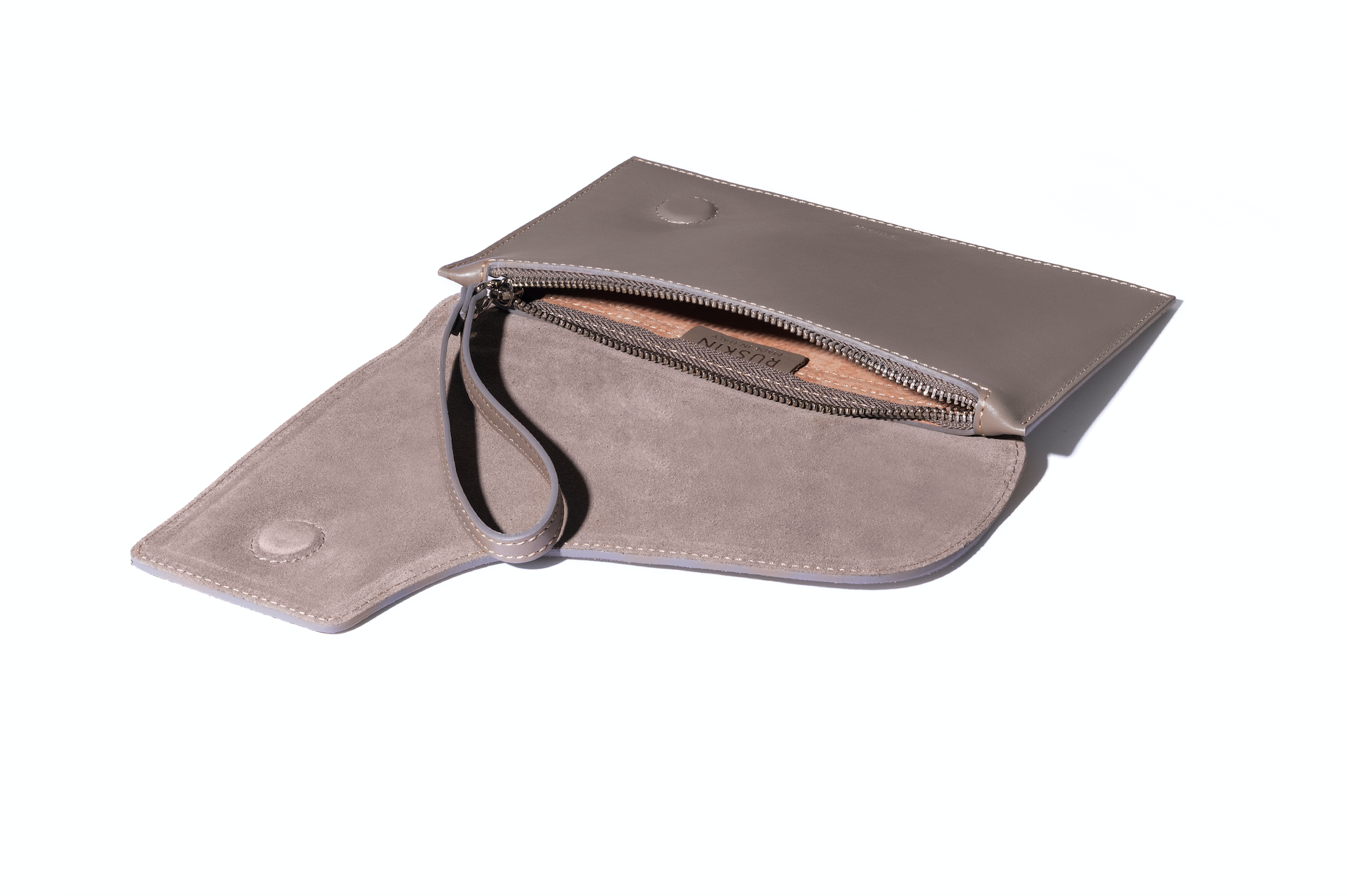Camille Clutch in Mud Leather and Suede