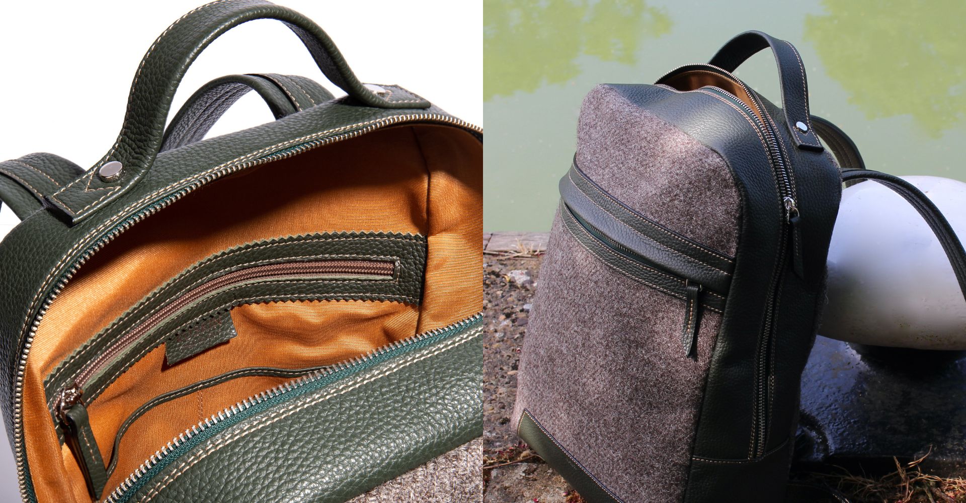 The Kepler in Birch Leather & Tweed