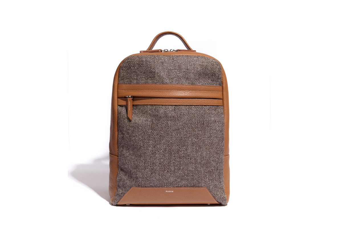 The Kepler in Bracken Leather & Tweed