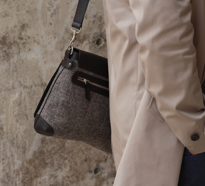 The Cuthbert in Chocolate Leather & Tweed