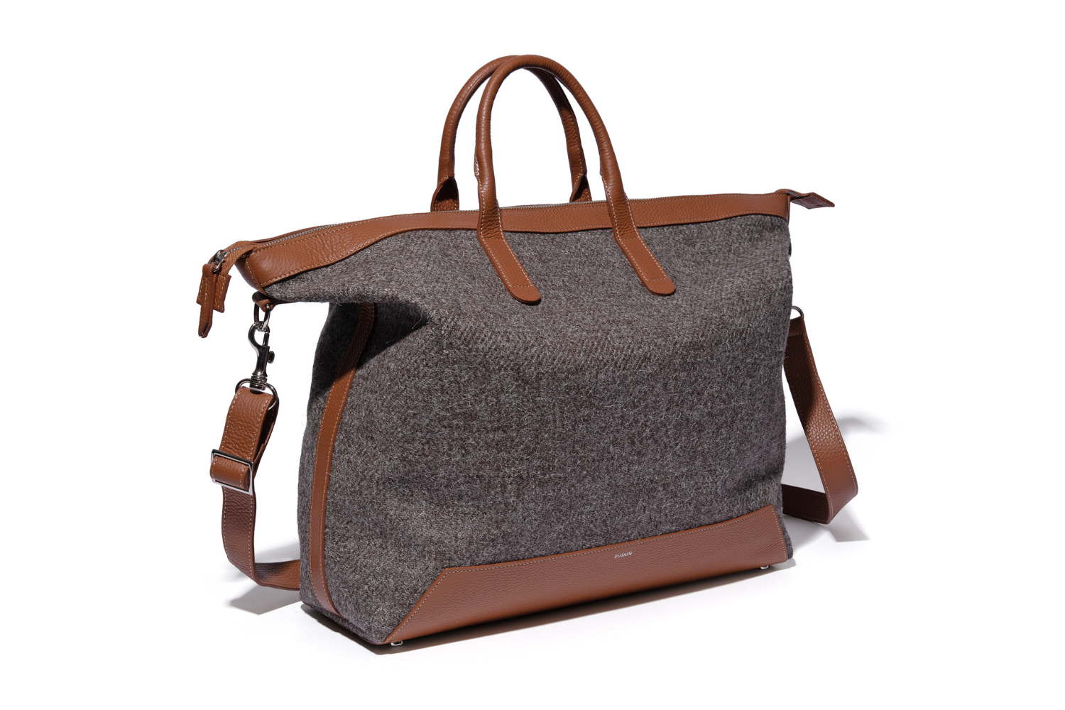 The Quentin Weekender in Bracken Leather & Tweed