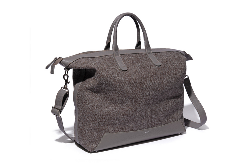 The Quentin Weekender in Mud Leather & Tweed