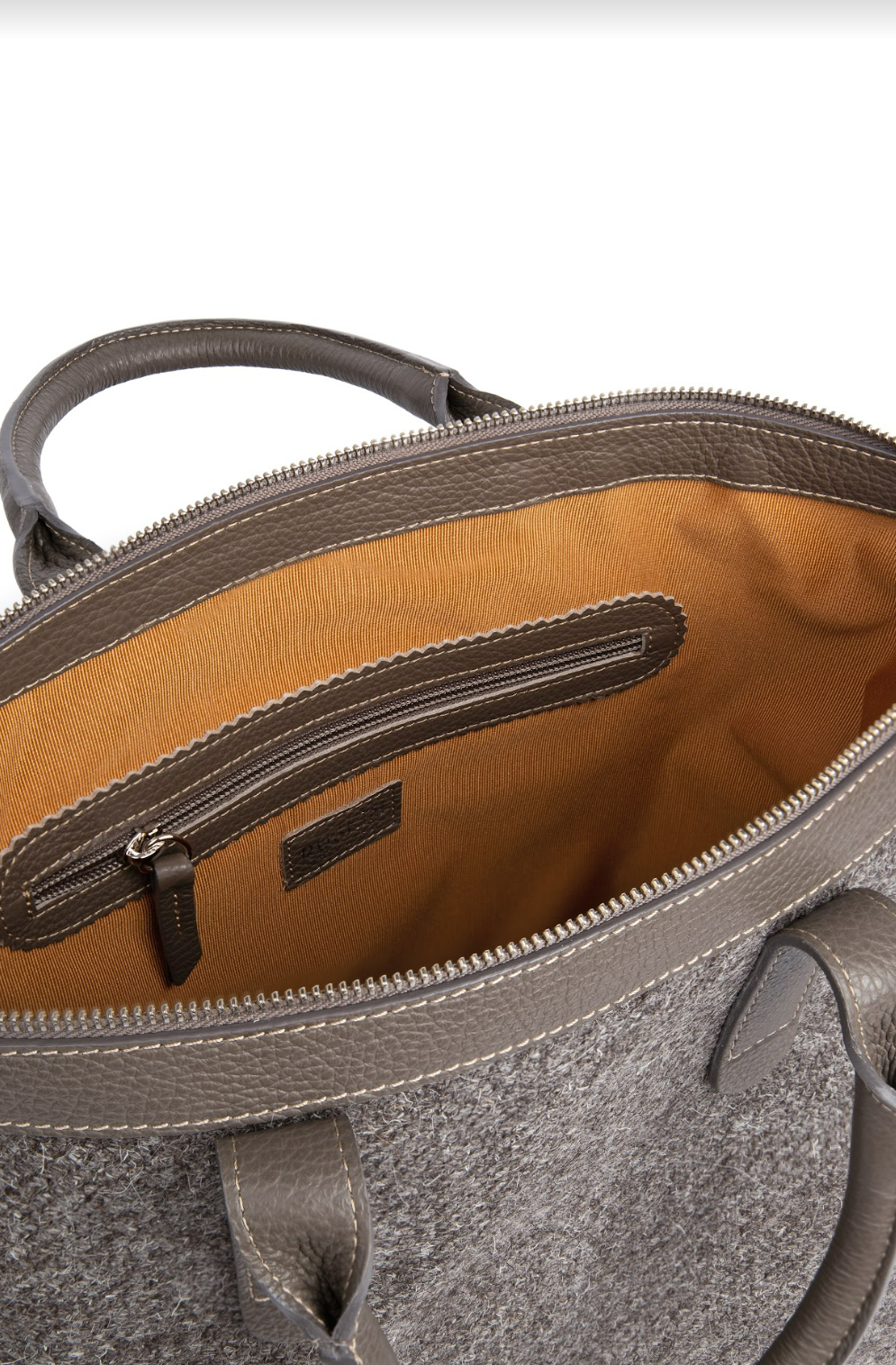 The Quentin Tote in Mud Leather & Tweed