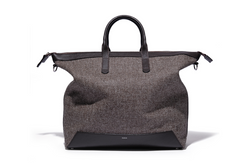 The Quentin Weekender in Chocolate Leather & Tweed