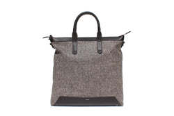 The Quentin Tote in Chocolate Leather & Tweed
